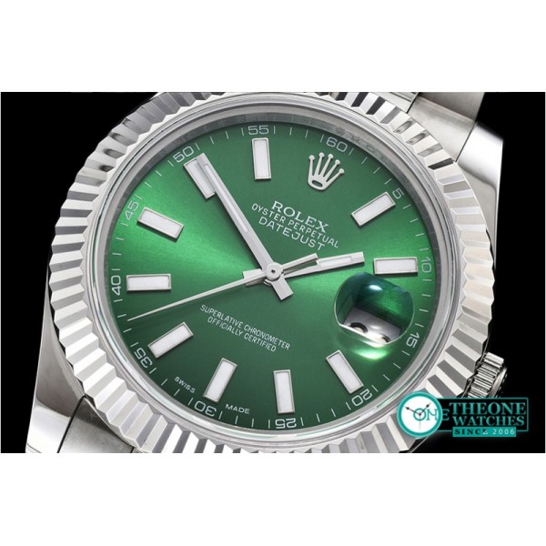 Rolex - DJ2 41mm Oyst Flt SS/SS Green Stick BP A3136 Mod