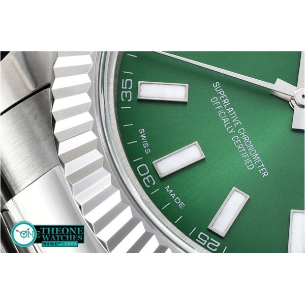 Rolex - DJ2 41mm Oyst Flt SS/SS Green Stick BP A3136 Mod