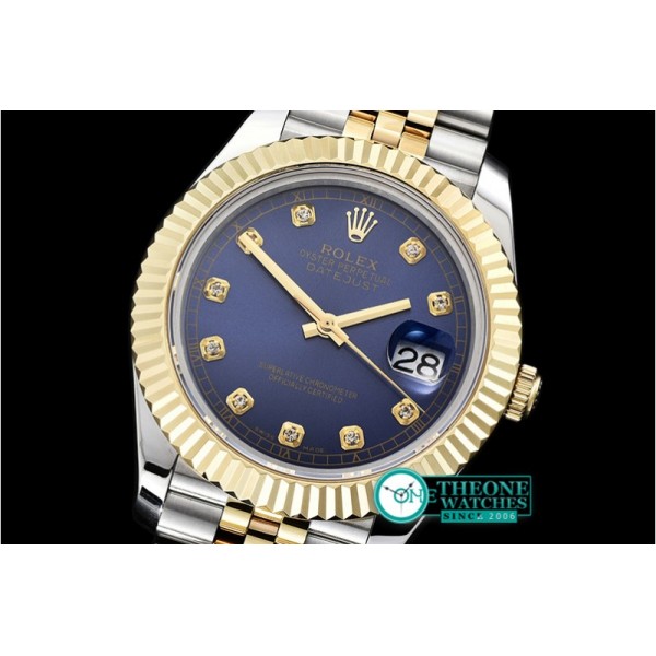 Rolex - DJ2 41mm Jub Flt YG/SS Blue Diams BP A3235 Mod