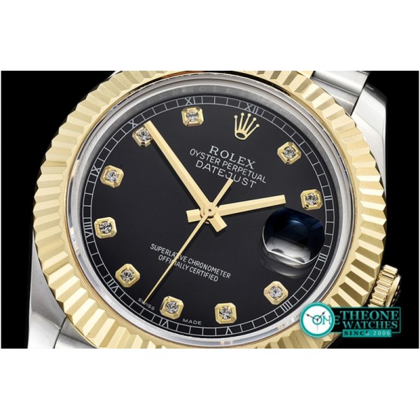 Rolex - DJ2 41mm Jub Flt YG/SS Black Diams BP A3235 Mod