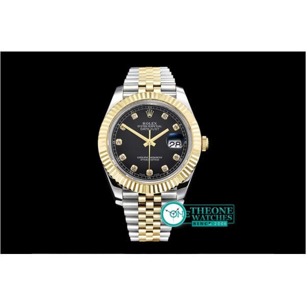 Rolex - DJ2 41mm Jub Flt YG/SS Black Diams BP A3235 Mod