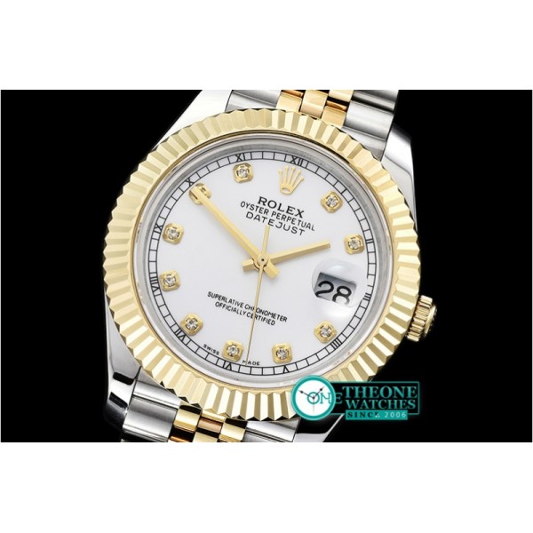 Rolex - DJ2 41mm Jub Flt YG/SS White Diams BP A3235 Mod