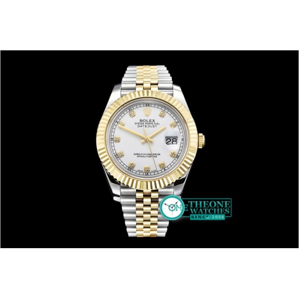 Rolex - DJ2 41mm Jub Flt YG/SS White Diams BP A3235 Mod