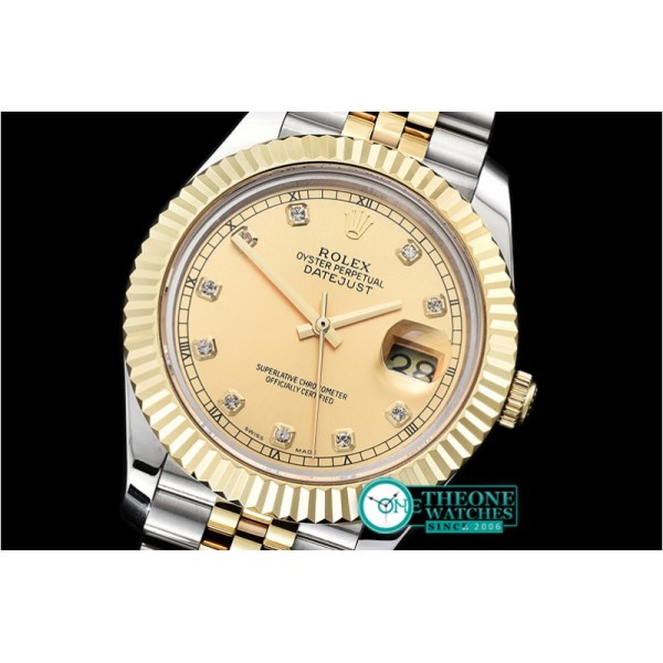 Rolex - DJ2 41mm Jub Flt YG/SS Gold Diams BP A3235 Mod