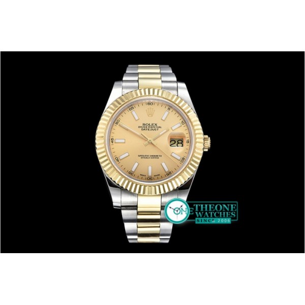 Rolex - DJ2 41mm Oyst Flt YG/SS Gold Stick BP A3136 Mod