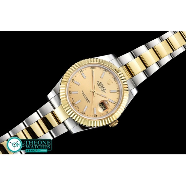 Rolex - DJ2 41mm Oyst Flt YG/SS Gold Stick BP A3136 Mod
