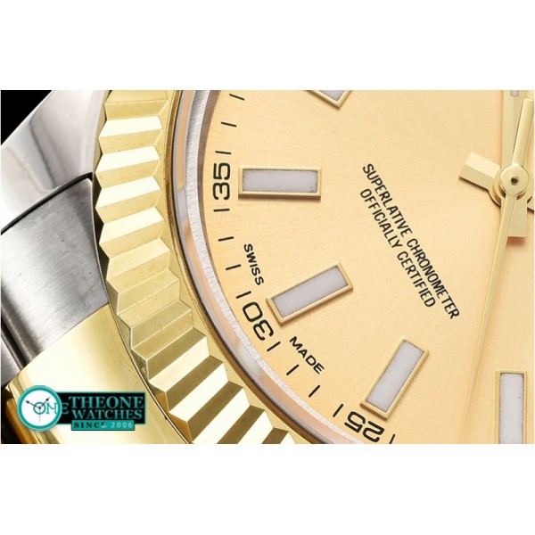 Rolex - DJ2 41mm Oyst Flt YG/SS Gold Stick BP A3136 Mod