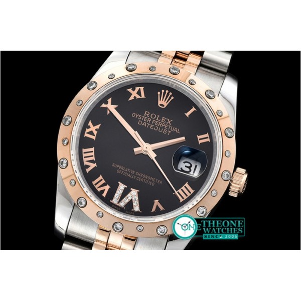 Rolex - DJ Midsize 31mm Diam Bez RG/SS Black Diam BP A2836