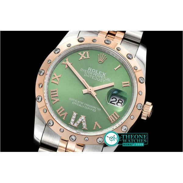 Rolex - DJ Midsize 31mm Diam Bez RG/SS Green Diam BP A2836