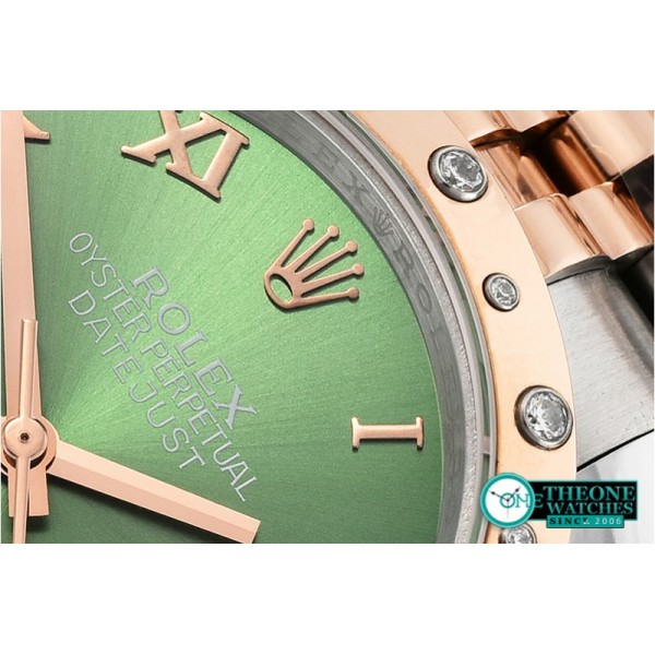 Rolex - DJ Midsize 31mm Diam Bez RG/SS Green Diam BP A2836