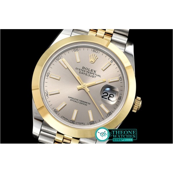 Rolex - DJ2 41mm Jub Smt YG/SS Grey Stick BP Swiss 2836