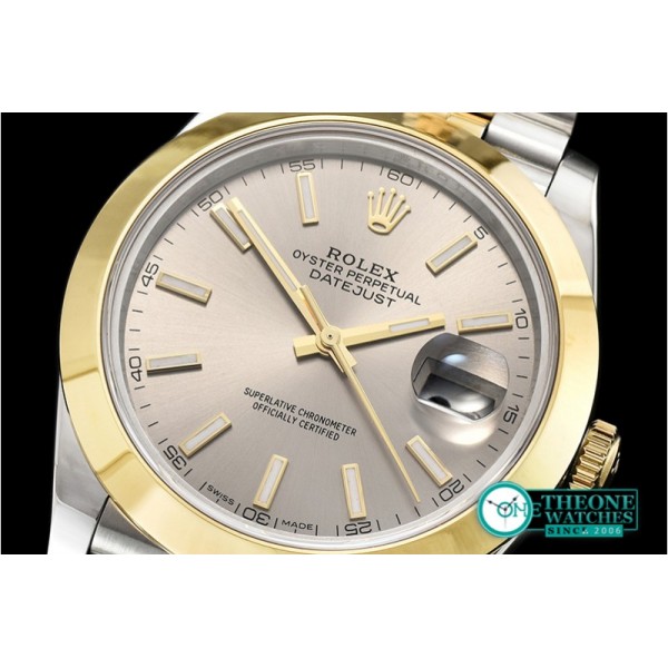 Rolex - DJ2 41mm Jub Smt YG/SS Grey Stick BP Swiss 2836