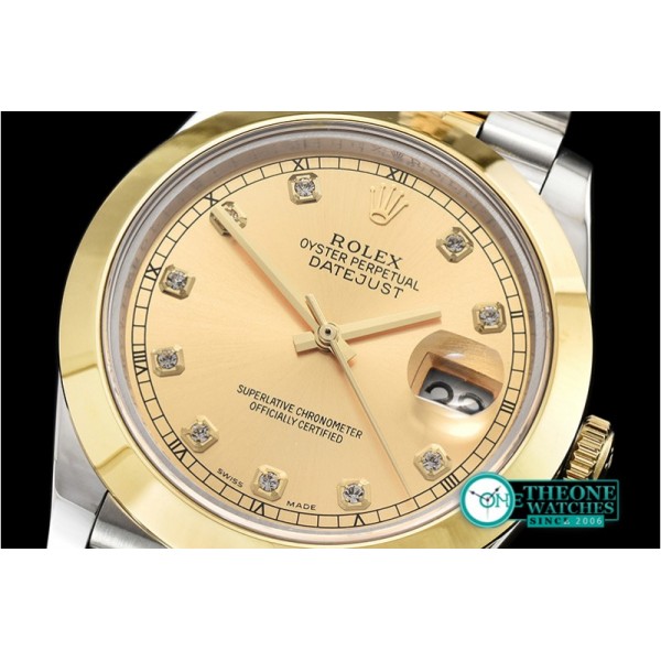 Rolex - DJ2 41mm Jub Smt YG/SS Gold Diam BP Swiss 2836