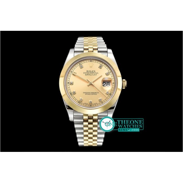 Rolex - DJ2 41mm Jub Smt YG/SS Gold Diam BP Swiss 2836