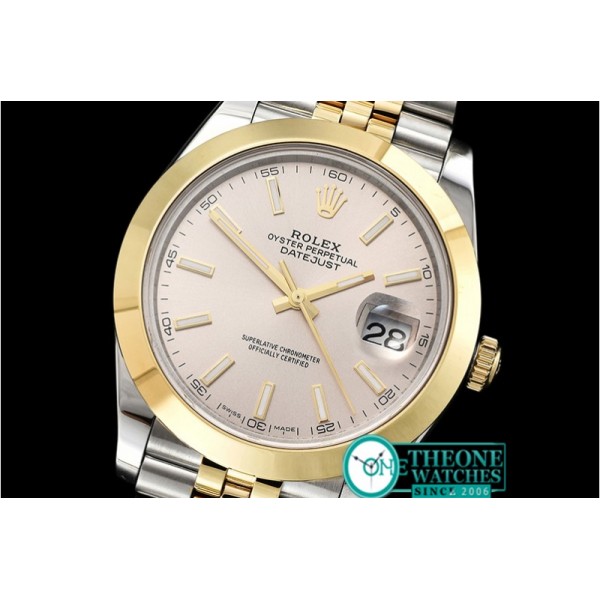 Rolex - DJ2 41mm Jub Smt YG/SS L.Grey Stick BP Swiss 2836
