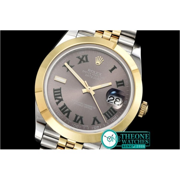 Rolex - DJ2 41mm Jub Smt YG/SS D.Grey Stk/Num BP Swiss 2836