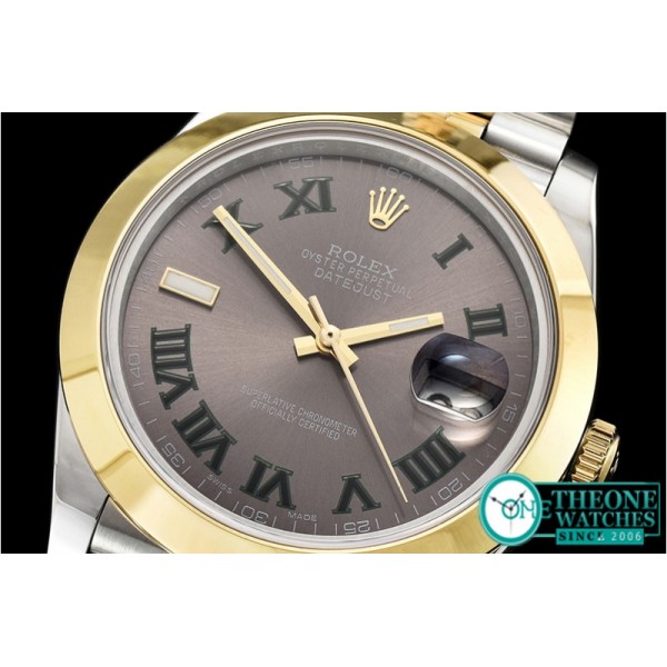 Rolex - DJ2 41mm Jub Smt YG/SS D.Grey Stk/Num BP Swiss 2836