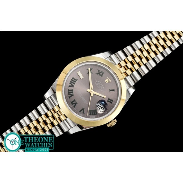 Rolex - DJ2 41mm Jub Smt YG/SS D.Grey Stk/Num BP Swiss 2836