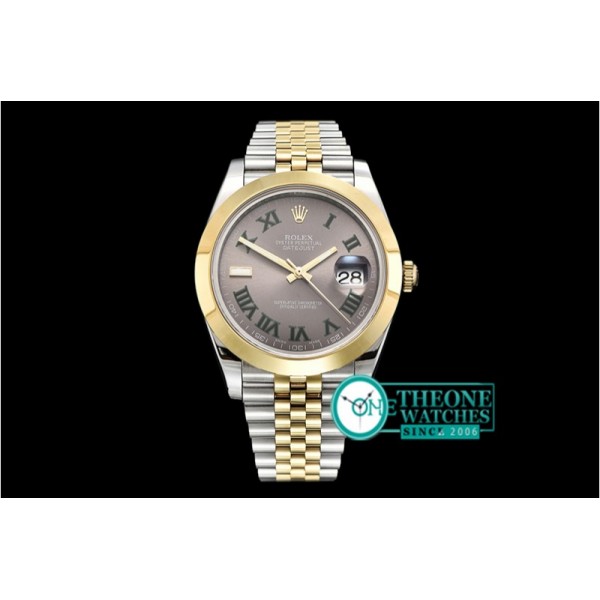 Rolex - DJ2 41mm Jub Smt YG/SS D.Grey Stk/Num BP Swiss 2836