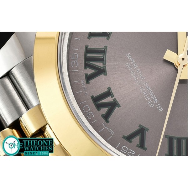 Rolex - DJ2 41mm Jub Smt YG/SS D.Grey Stk/Num BP Swiss 2836