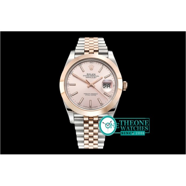 Rolex - DJ2 41mm Jub Smt RG/SS Rose Gold Stick BP Swiss 2836