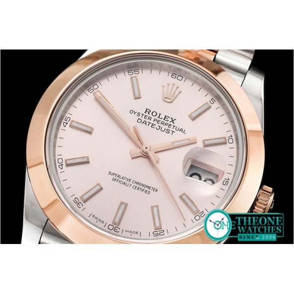 Rolex - DJ2 41mm Jub Smt RG/SS Rose Gold Stick BP Swiss 2836