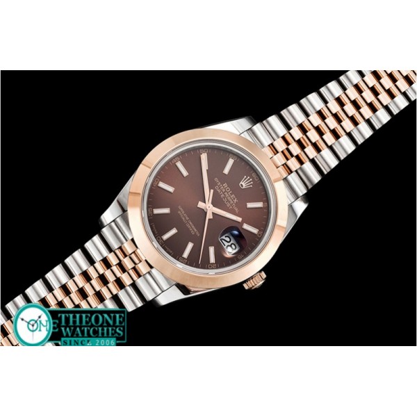 Rolex - DJ2 41mm Jub Smt RG/SS Brown Stick BP Swiss 2836