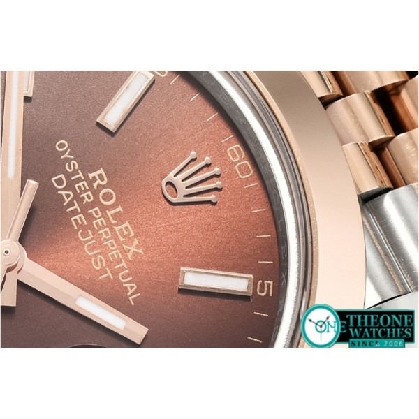 Rolex - DJ2 41mm Jub Smt RG/SS Brown Stick BP Swiss 2836