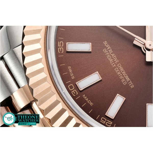 Rolex - DJ2 41mm Jub Flt RG/SS Brown Stick BP Swiss 2836