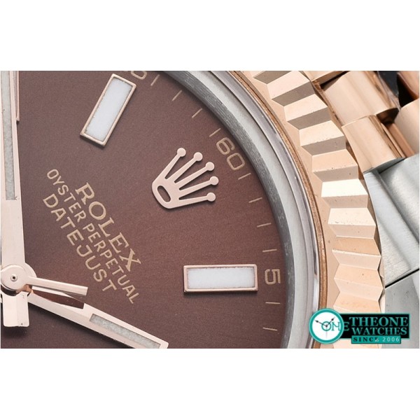 Rolex - DJ2 41mm Jub Flt RG/SS Brown Stick BP Swiss 2836