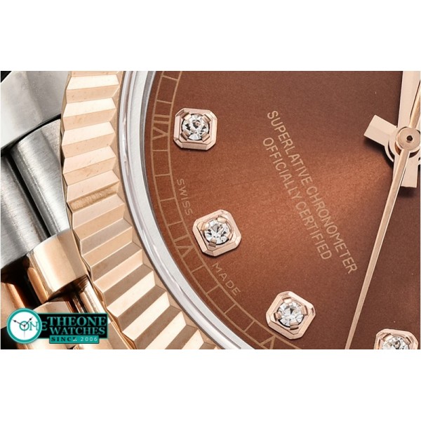 Rolex - DJ2 41mm Jub Flt RG/SS Brown Diams BP Swiss 2836