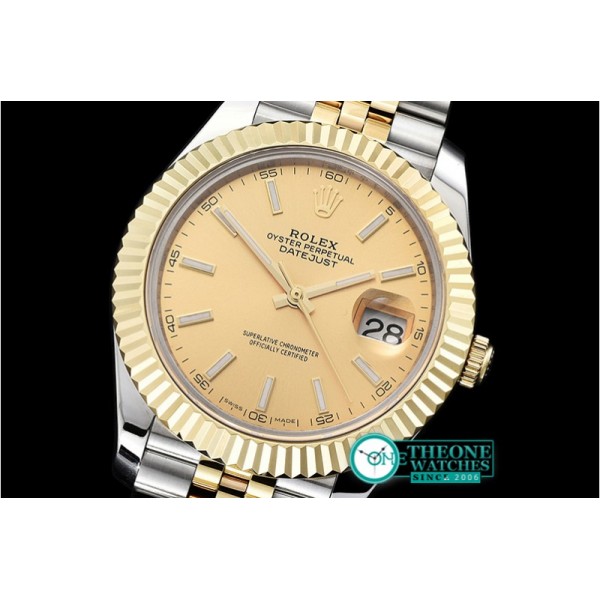 Rolex - DJ2 41mm Jub Flt YG/SS Gold Stick BP Swiss 2836