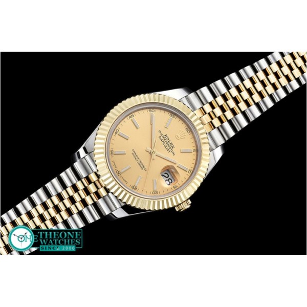 Rolex - DJ2 41mm Jub Flt YG/SS Gold Stick BP Swiss 2836