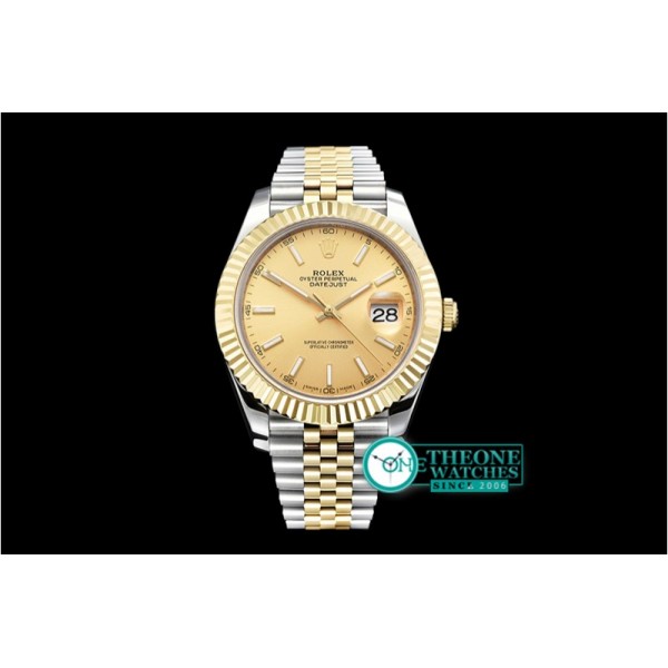Rolex - DJ2 41mm Jub Flt YG/SS Gold Stick BP Swiss 2836