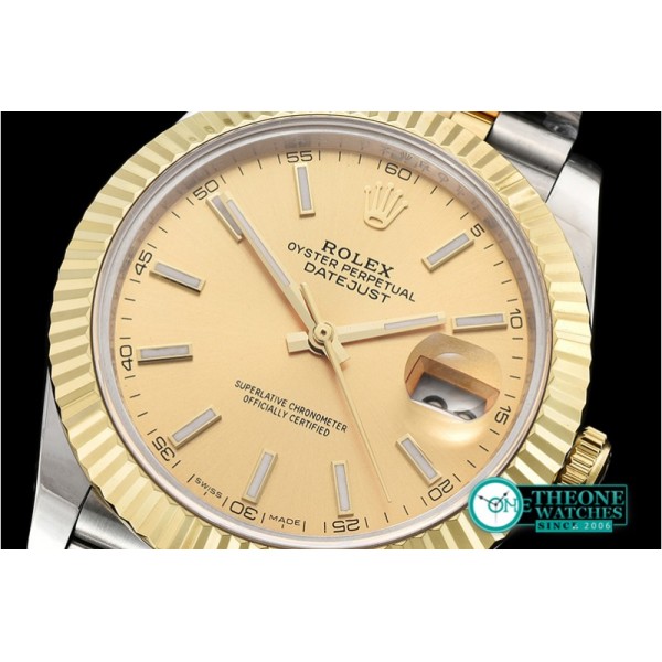 Rolex - DJ2 41mm Jub Flt YG/SS Gold Stick BP Swiss 2836