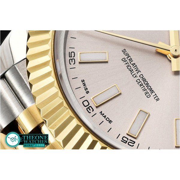 Rolex - DJ2 41mm Jub Flt YG/SS L.Grey Stick BP Swiss 2836