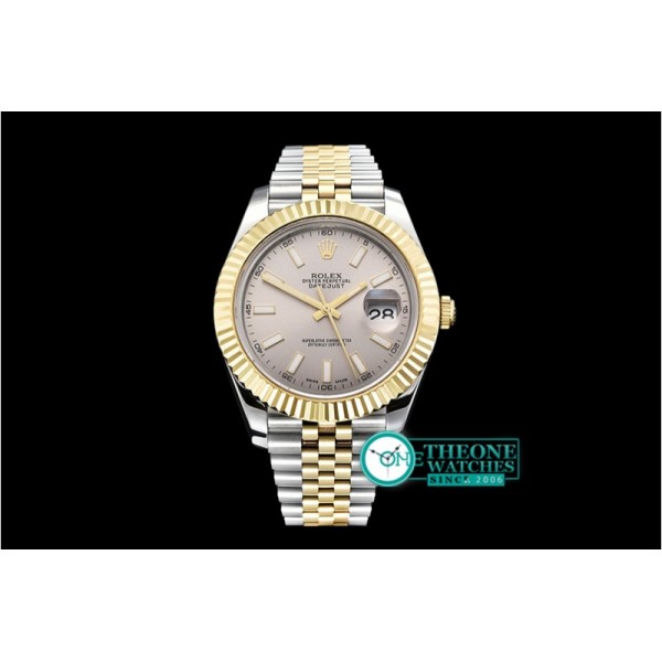 Rolex - DJ2 41mm Jub Flt YG/SS L.Grey Stick BP Swiss 2836
