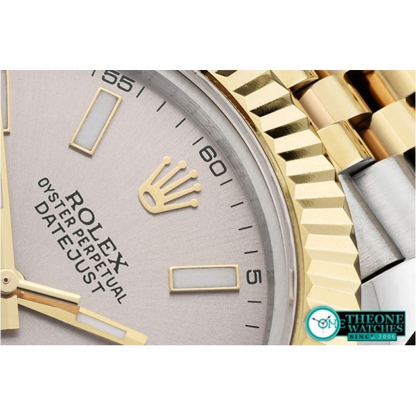 Rolex - DJ2 41mm Jub Flt YG/SS L.Grey Stick BP Swiss 2836