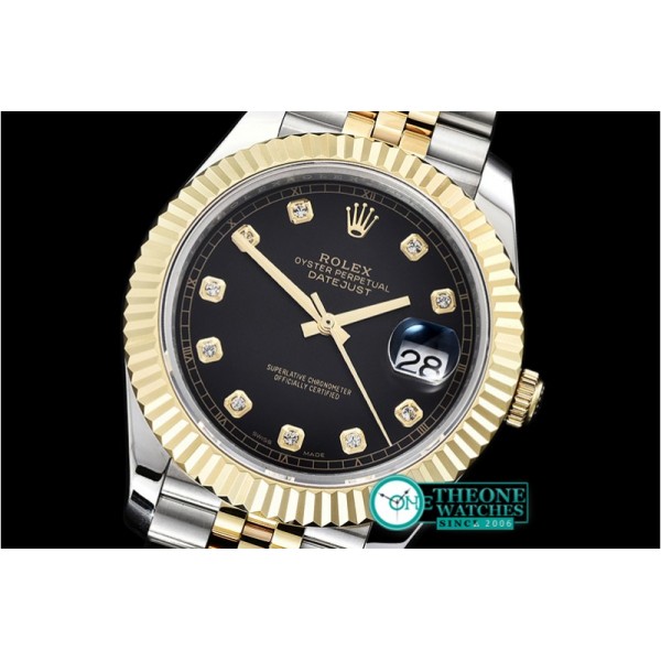 Rolex - DJ2 41mm Jub Flt YG/SS Black Diams BP Swiss 2836