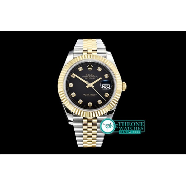 Rolex - DJ2 41mm Jub Flt YG/SS Black Diams BP Swiss 2836
