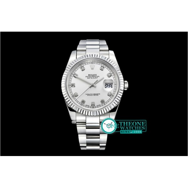 Rolex - DJ2 41mm Oys Flt SS/SS Silv Wht Diams Noob A3235 Mod