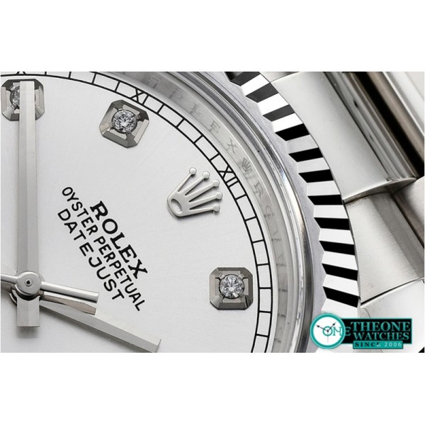 Rolex - DJ2 41mm Oys Flt SS/SS Silv Wht Diams Noob A3235 Mod