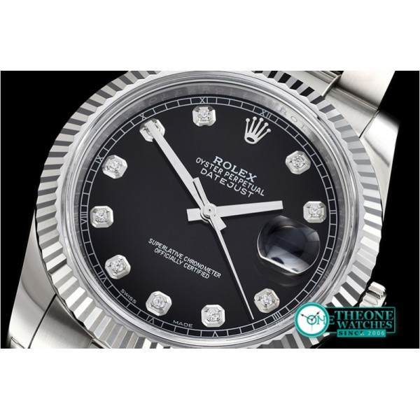 Rolex - DJ2 41mm Oyst Flt SS/SS Black Diams Noob A3235 Mod