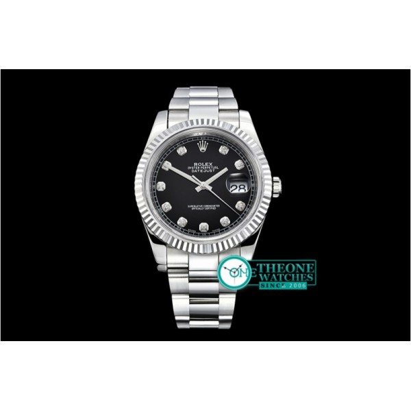Rolex - DJ2 41mm Oyst Flt SS/SS Black Diams Noob A3235 Mod