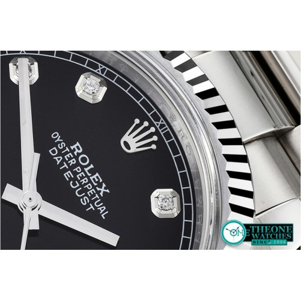 Rolex - DJ2 41mm Oyst Flt SS/SS Black Diams Noob A3235 Mod