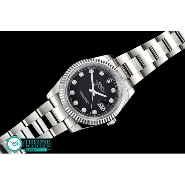Rolex - DJ2 41mm Oyst Flt SS/SS Black Diams Noob A3235 Mod