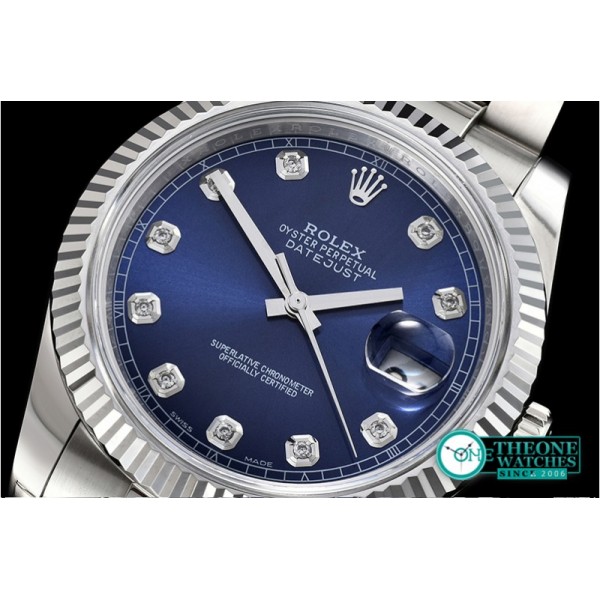 Rolex - DJ2 41mm Oyst Flt SS/SS Blue Diams Noob A3235 Mod