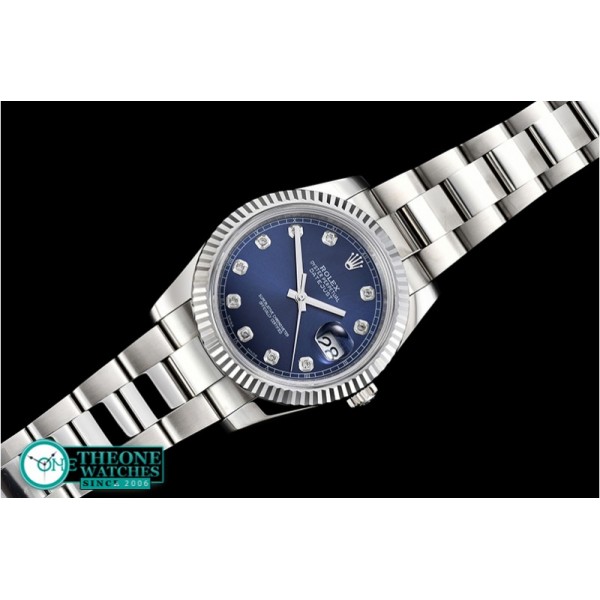 Rolex - DJ2 41mm Oyst Flt SS/SS Blue Diams Noob A3235 Mod
