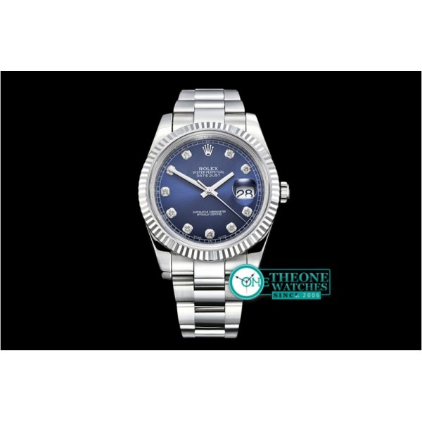 Rolex - DJ2 41mm Oyst Flt SS/SS Blue Diams Noob A3235 Mod
