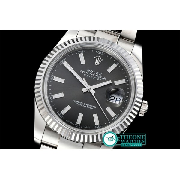 Rolex - DJ2 41mm Oyst Flt SS/SS Grey Stks Noob A3235 Mod